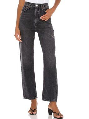 NWOT $238 AGOLDE 90'S HIGH RISE STRAIGHT LEG JEANS IN FADED BLACK SIZE 27